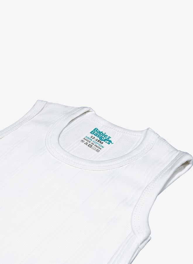 Babies Basic Pack of 3 - Super Combed Cotton Sleeveless Bodysuit - Image 3